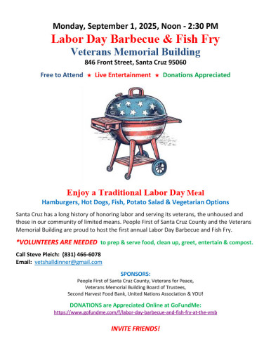 Veterans Memorial Building
846 Front Street, Santa Cruz, CA 95060
