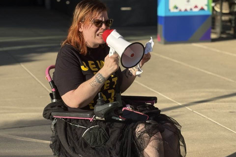 Chanting at the rally