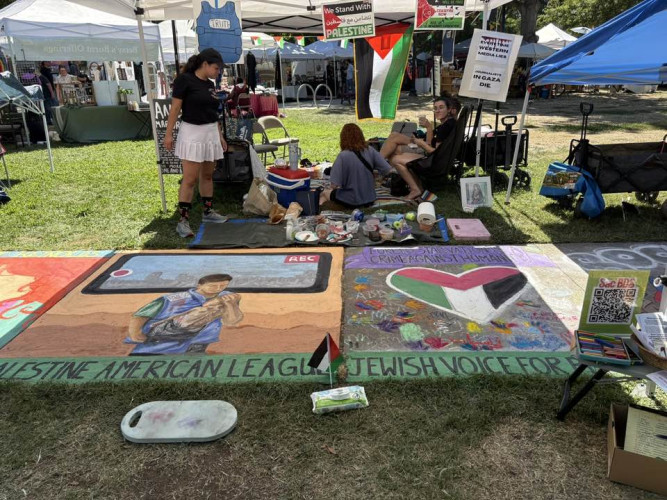 Chalk It Up Mural - Palestine American League/Jewish Voice for Peace