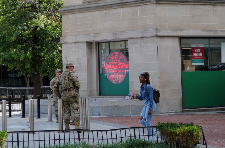 Tax dollars at working during the occupation, guarding donuts.