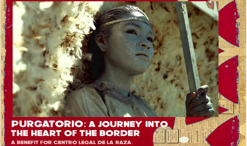 Picture of an adolescent girl holding a stick with name of the film.