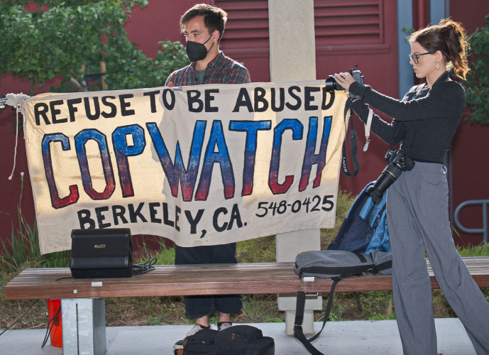 Rally speaks out against the expansion of Flock cameras in Berkeley and urge the city council to vote NO on the latest Flock contract. 
