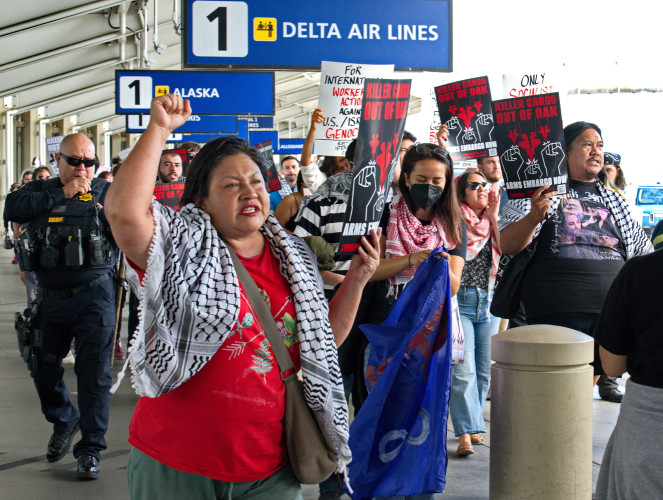 Civilian airport exposed as complicit in Israel's war crimes and local people don't like it