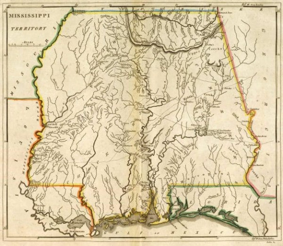 Mississippi Territory decline of Indian populations spawned by two centuries' worth of European-introduced diseases, warfare, and eventua...
