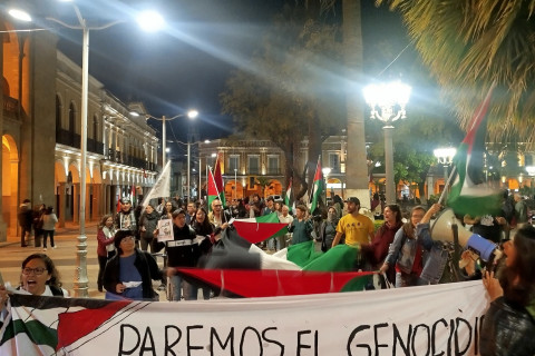 Marcha por Palestina Gaza y Sumud Flotilla en Cochabamba 5 Sept