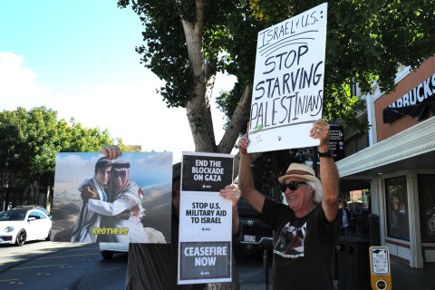 On the 2nd anniversary of Israel's war in Gaza, activists in Petaluma called for an end to the genocide and forced starvatio nof the popu...