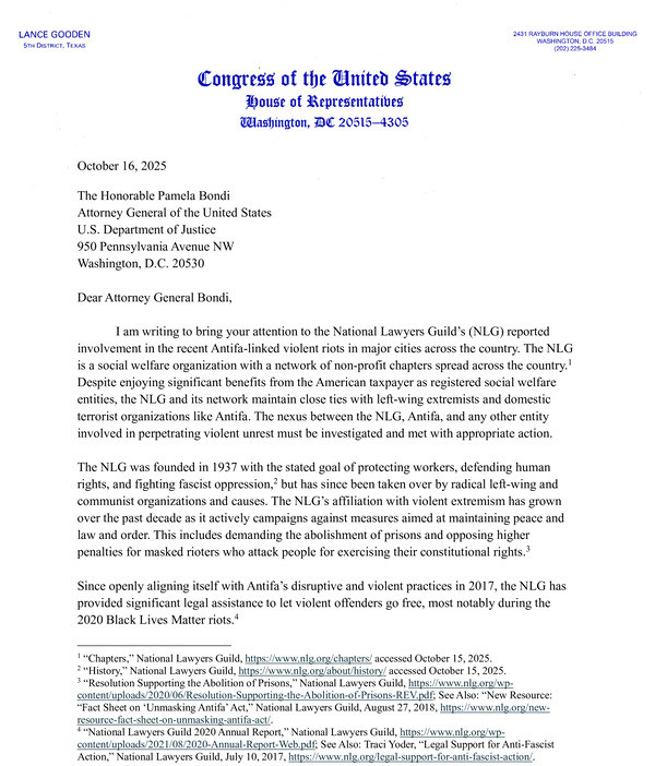 October 23, 2025 - Last Friday, a Republican Texas House member sent a letter to the Department of Justice requesting an investigation of...