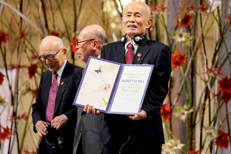 Japanese atomic bomb survivors group that won the Nobel Peace Prize, are condemning the convicted felon President Donald J. Trump for cla...