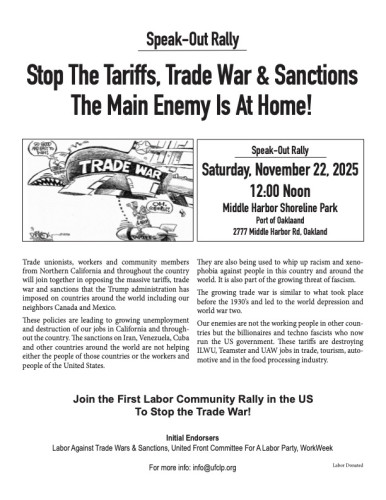 Rally Against Tariffs, Trade War & Sanctions