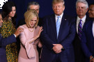 Blonde Haired Scandal Ridden Pastor Paula White, Next To The Convicted Felon President Donald J. Trump.