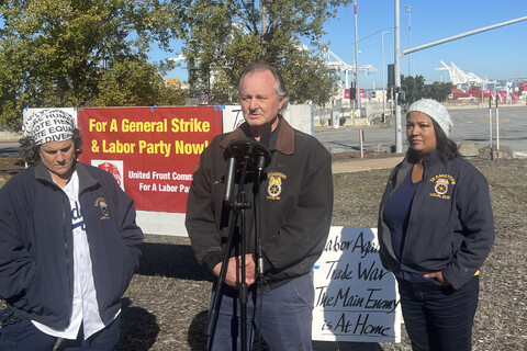 Teamsters At Port Of Oakland Rally Against Tariffs and Trade War