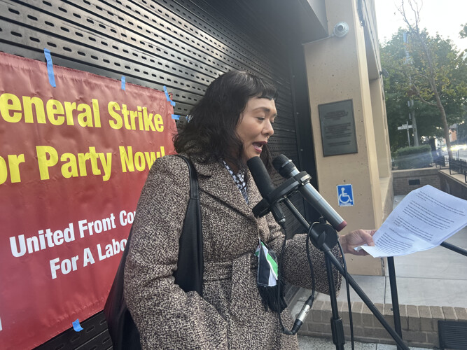 Sang Kil, Professor at SJSU Spoke At The Rally At ILWU International