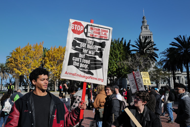 Protesters Demand an Arms Embargo to Stop Weapons Bound for GAZA