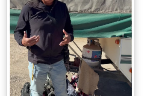 Apache Stronghold Wendsler Nosie's propane line was cut in a targeted attack, at the camper where he usually sleeps protecting the sacred...