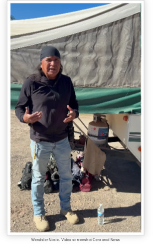 Apache Stronghold Wendsler Nosie's propane line was cut in a targeted attack, at the camper where he usually sleeps protecting the sacred...