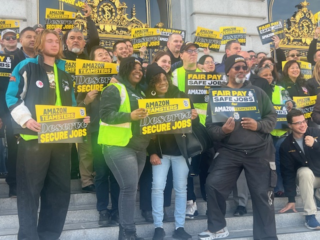 Amazon Teamsters In Front Of City Hall