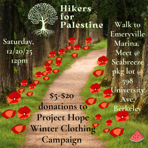 Saturday 12/20: Hikers for Palestine - Winter Clothing for Gaza