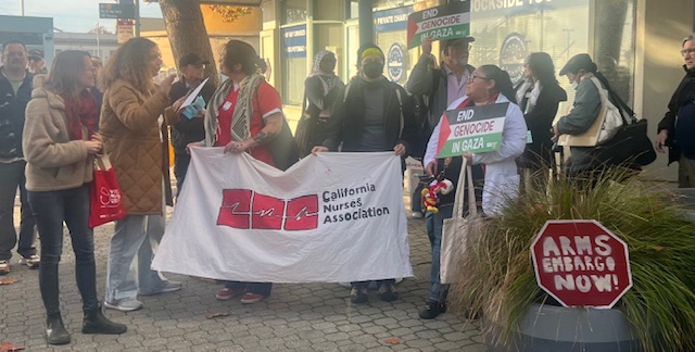 A rally and speak out was held before the Port of Oakland board commissioners to call for the blockade of all military cargo to Israel.