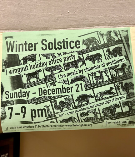 Long Haul Infoshop - 3124 Shattuck Ave. Berkeley - 2 blocks from Ashby BART 