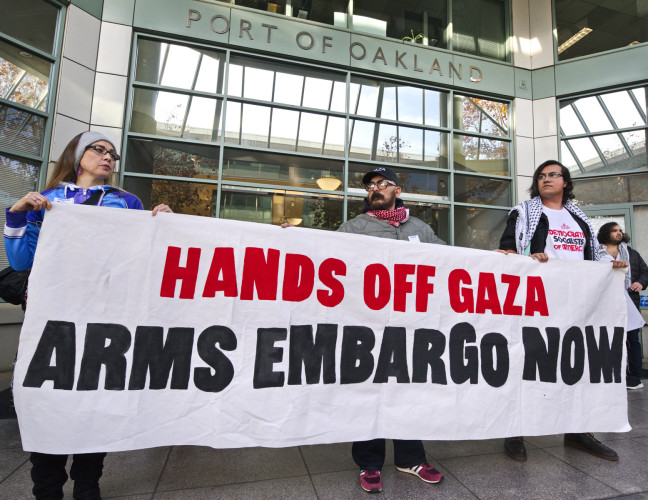 Largest Protest yet in rally and "Pack the Port" action as outrage continues over Oakland's airport complicity in shipping arms to Israel.