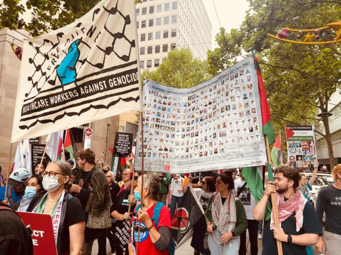 Australian Heatlhcare Workers Rally For Palestine