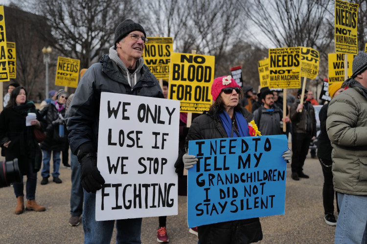 Venezuelan President Maduro's kidnapping by the US military in Caracas brought anti-war activists out in protest at the White House to ch...