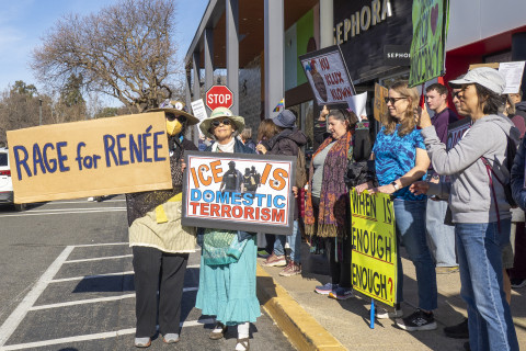 On a day of rage after the fatal shooting of legal observer Renee Good in Minneapolis, the Raging Grannies and The Wolves led a rally in ...