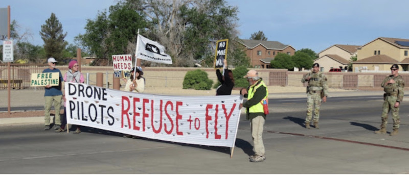 Group photo - Blocking the Main Gate at Holloman, April 24, 2024