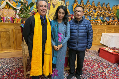 Contra Costa County Supervisor Gioia, Ms. Oo and Tenzin Sherab, Executive Director of Sera Jey Buddhist Monastery 
