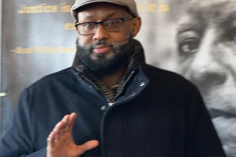 During MLK Day in Seattle Seattle Ride Share Ass. Ed Amed Mumin Spoke out against the terrorism by ICE of the Somali American community.