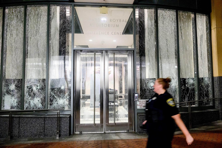 Oakland Federal Building with Smashed Windows