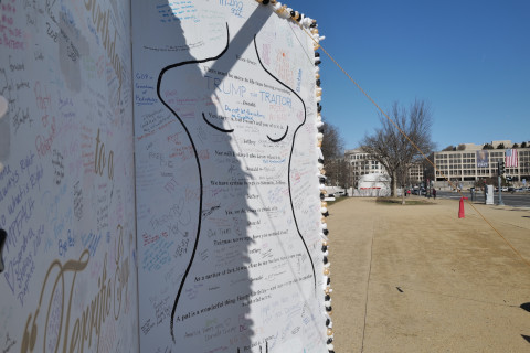 Don looks down from his perch at the card.