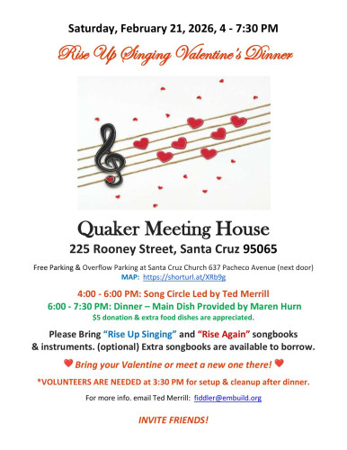 Quaker Meeting House
225 Rooney Street, Santa Cruz, CA 95065

