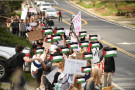 Students marching to town