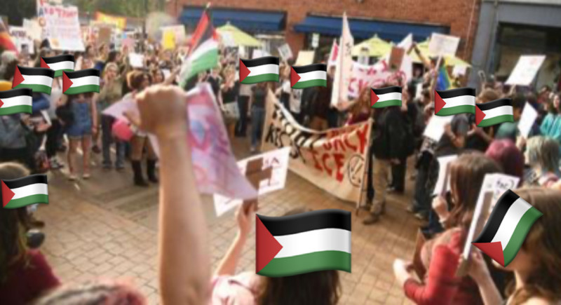 The rally on Mill St