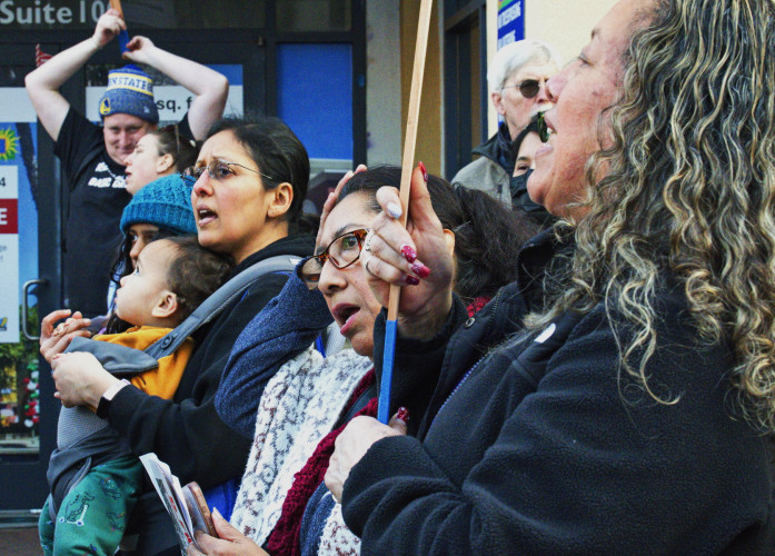 Action at Fruitvale BART demands Trump's Nazi Terrorists get out of Oakland
