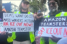 A contingent of Amazon Teamsters joined the rally and march.