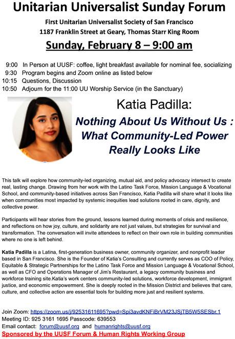 1187 Franklin Street, San Francisco, 94109
or Zoom:
https://zoom.us/j/92531611695?pwd=Spi3avdKNFiBrVM23JSjTB5W5SESbr.1
Meeting ID: 925 31...