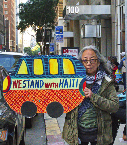 Protest at 100 Montgomery St. Demands TPS Protection for Haitians