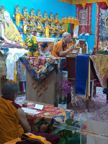 Jhado Rinpoche's teaching centered around Bodhipathpradipa (A Lamp for the Path to Enlightenment, Empowerment of Hayagriva, and Empowerme...