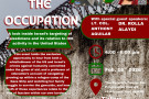 Flyer for Inside the Occupation:  a talk with retired Army Lt. Col. Anthony Aguilar and Dr. Rolla Alaydi