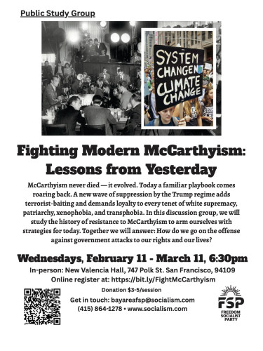 Flier for Fighting Modern McCarthyism study group