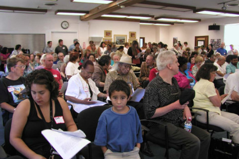 2005 Section 8 Voucher Tenants Meeting in San Rafael to fight back against HUD's funding shortfalls, organized by Marion Brady and Lynda ...
