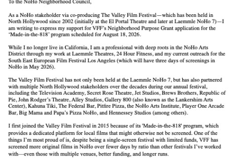 David Krouse Letter of Support 