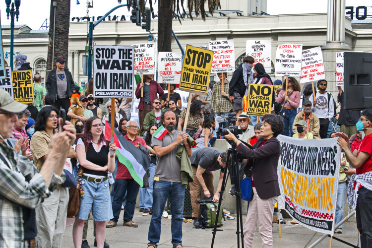 Attack on Iran Protested at the Embarcadero