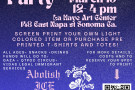 Solidarity Screenprinting party 3/15 12-4pm at the La Haye Art Center in Sonoma