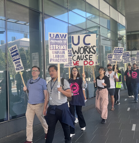 Workers Protested At UCSF Mission Bay