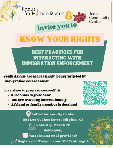 Know Your Rights Training Event Flyer 