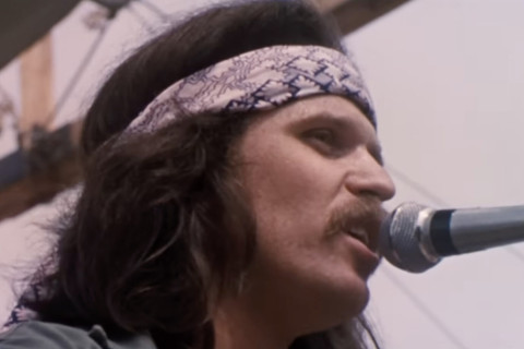 Photo of Country Joe McDonald of Berkeley, at Woodstock in 1969, who passed away recently...