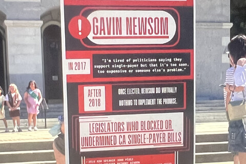 A statewide rally for single payer healthcare was held in San Francisoc on March 20, 2026 and teachers, an actor and nurse spoke out.